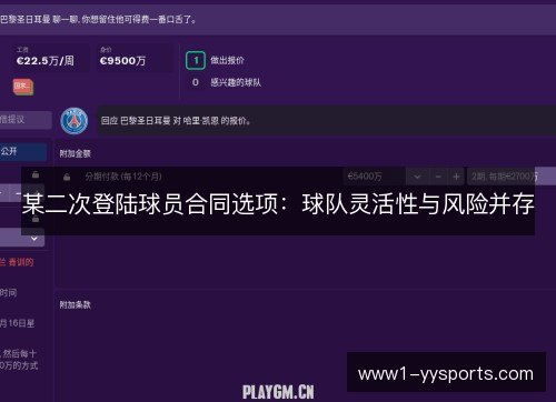 某二次登陆球员合同选项:球队灵活性与风险并存 某二次登陆球员合同选项:球队灵活性与风险并存